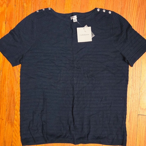 NEW CROFT&BARROW NAVY BLUE WITH BUTTON DETAIL SZ MED NEW WITH TAGS! - Picture 1 of 2